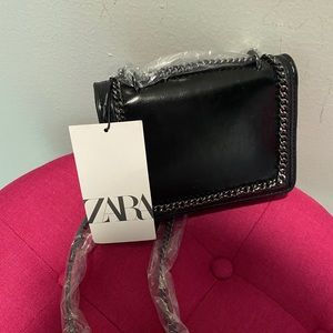 zara black crossbody bag never worn